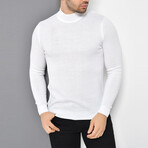 Basic Half-Turtleneck Knitwear Sweater // White (XS)