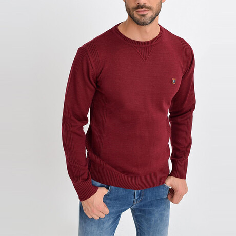 Basic Crewneck Knitwear Sweater // Burgundy (XS)