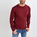 Basic Crewneck Knitwear Sweater // Burgundy (XL)