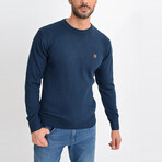 Basic Crewneck Knitwear Sweater // Navy Blue (2XL)