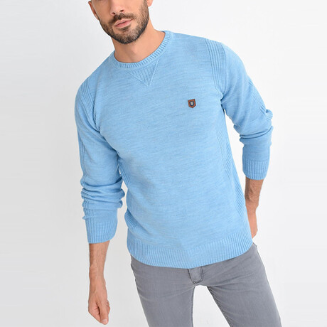 Basic Crewneck Knitwear Sweater // Blue (XS)