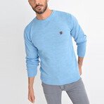 Basic Crewneck Knitwear Sweater // Blue (XS)