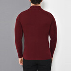 Basic Half-Turtleneck Knitwear Sweater // Burgundy (XS)