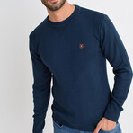 Basic Crewneck Knitwear Sweater // Navy Blue (2XL)