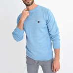 Basic Crewneck Knitwear Sweater // Blue (XS)
