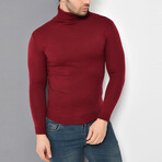 Basic Turtleneck Knitwear Sweater // Burgundy (XS)