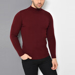 Basic Half-Turtleneck Knitwear Sweater // Burgundy (XS)