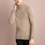 Basic Turtleneck Knitwear Sweater // Mink Melange (XS)