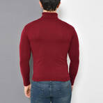 Basic Turtleneck Knitwear Sweater // Burgundy (XS)