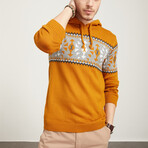 Patterned Hoodie Sweater // Mustard (S)