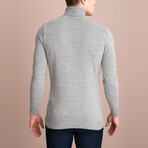 Basic Turtleneck Knitwear Sweater // Gray Melange (L)