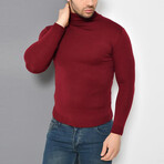 Basic Turtleneck Knitwear Sweater // Burgundy (XS)