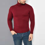 Basic Turtleneck Knitwear Sweater // Burgundy (XS)