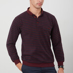 Polo Neck + Pocket Ringel Thessaloniki Sweatshirt // Burgundy (M)
