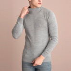 Basic Half-Turtleneck Knitwear Sweater // Gray Melange (XS)
