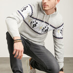 Patterned Hoodie Sweater // Light Gray Melange (XS)