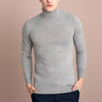 Basic Turtleneck Knitwear Sweater // Gray Melange (L)