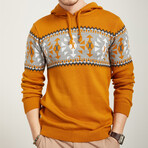 Patterned Hoodie Sweater // Mustard (S)