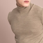 Basic Turtleneck Knitwear Sweater // Mink Melange (XS)