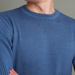 Basic Crewneck Knitwear Sweater // Indigo (XL)