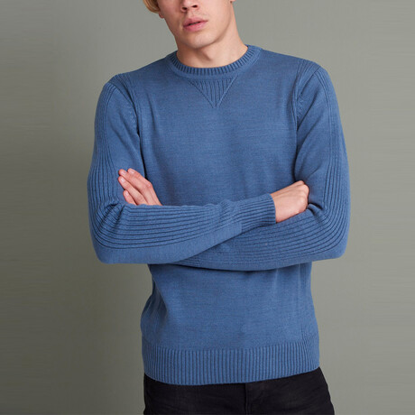 Basic Crewneck Knitwear Sweater // Indigo (XS)