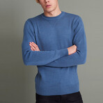 Basic Crewneck Knitwear Sweater // Indigo (XL)