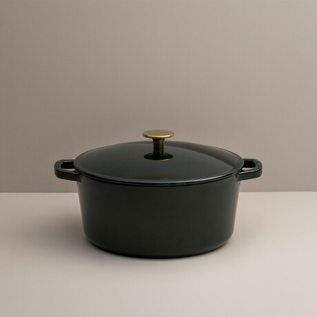 Milo by Kana // Classic Dutch Oven  // 5.5 Qt // Emerald + Gold