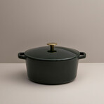 Milo by Kana // Classic Dutch Oven // 5.5 Qt // Emerald + Gold