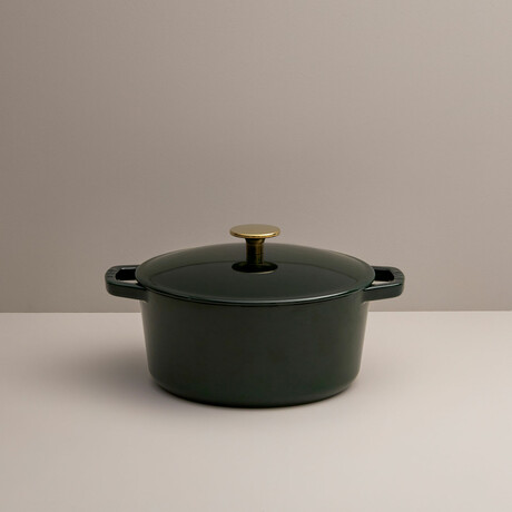 Milo by Kana // Mini Dutch Oven // 3.5 Qt // Emerald + Gold