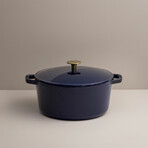 Milo by Kana // Classic Dutch Oven // 5.5 Qt // Navy Blue + Gold