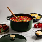 Milo by Kana // Classic Dutch Oven // 5.5 Qt // Emerald + Gold