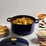 Milo by Kana // Classic Dutch Oven // 5.5 Qt // Navy Blue + Gold