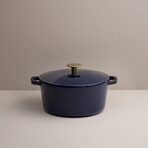 Milo by Kana // Mini Dutch Oven // 3.5 Qt // Navy Blue + Gold