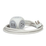 Habitat 2.4 Braided Extension Cord + USB // 6 ft. (French Gray)