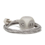 Habitat 2.4 Braided Extension Cord + USB // 6 ft. (French Gray)