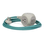 Habitat 2.4 Braided Extension Cord + USB // 6 ft. (French Gray)