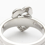 Cartier 18k White Gold Diamond Double Heart Ring // Ring Size: 6.75 // Pre-Owned