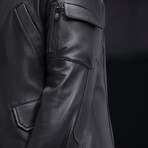 Varsity Leather Jacket // Black (M)