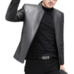 Racer Leather Jacket // Black (L)