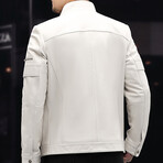Racer Leather Jacket // White (2XL)