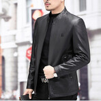 Racer Leather Jacket // Black (L)