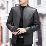 Racer Leather Jacket // Black (M)