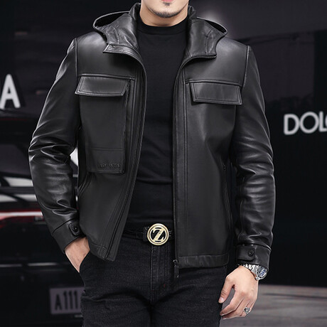 Sheary Leather Jacket // Black (M)