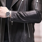 Biker Leather Jacket // Black (L)