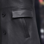 Leather Trench Coat // Black (M)