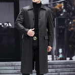 Leather Trench Coat // Black (L)