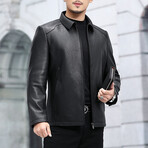 Leather Jacket // Black // Style 2 (4XL)