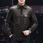 Peregrine Leather Jacket // Brown (4XL)