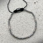 Beaded Wrap Bracelet // Silver