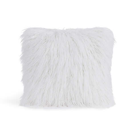 Signature Faux Fur Pillow // White Tibetan Lamb (Decorative)